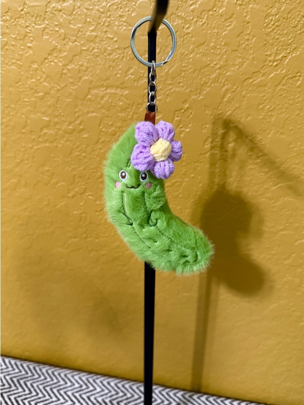 Plush Pickle Bag Charm - Cute & Fuzzy - Choice of Color - Picture 2 of 7